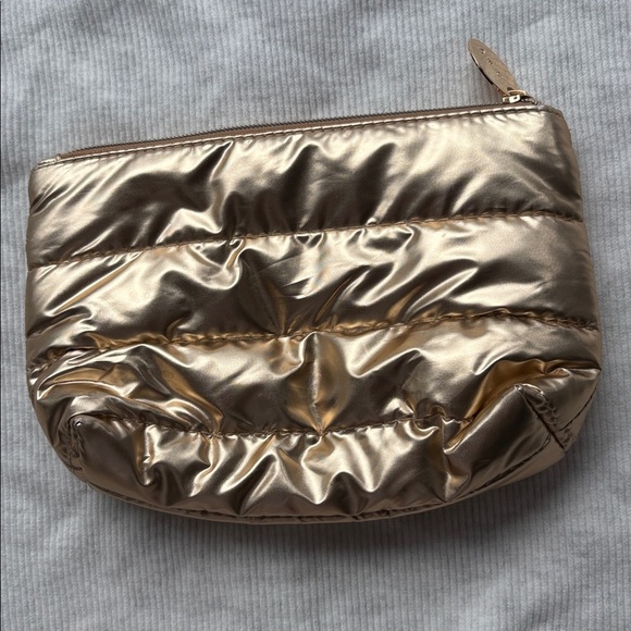 Handbags - Shiny Gold Quilted Pouch Bag